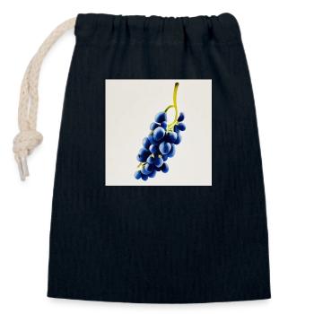 Grapes - Closable cotton gift bag (14x20cm) - navy - Front