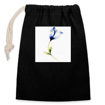 Flower - Closable cotton gift bag (14x20cm) - black - Front