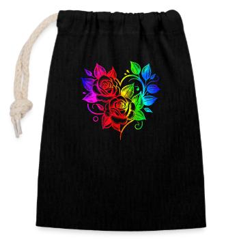 The Beauty Of The Red Rose A Timeless Symbol Love - Closable cotton gift bag (14x20cm) - black - Front