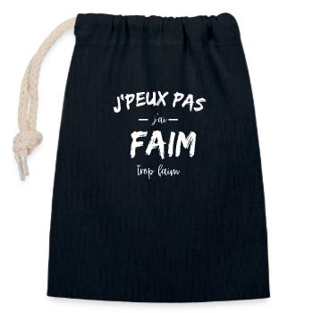 I can't I'm hungry - Closable cotton gift bag (14x20cm) - navy - Front
