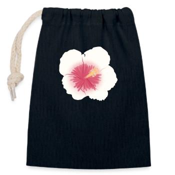 hibiscus flower - Closable cotton gift bag (14x20cm) - navy - Front