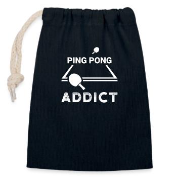 Ping Pong Addict Spruch Geschenk Sport Tischtennis - Verschließbarer Geschenkbeutel aus Baumwolle (14x20cm) - Navy - Vorne