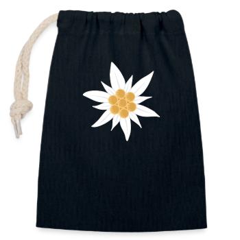 edelweiss flower - Closable cotton gift bag (14x20cm) - navy - Front