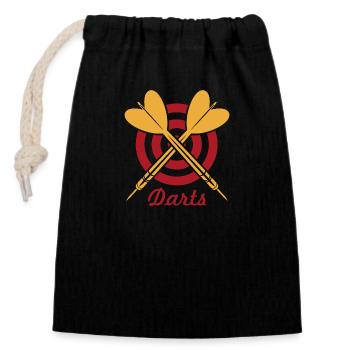 Dartboard Darts Javelin Sports Gift - Closable cotton gift bag (14x20cm) - black - Front
