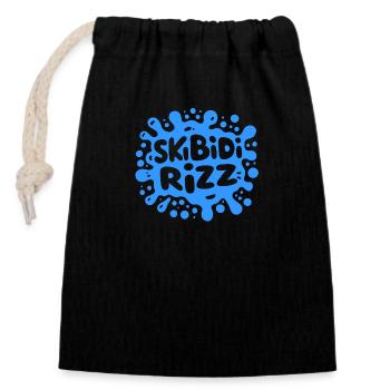 Skibidi Rizz - Gen Alpha Design - Closable cotton gift bag (14x20cm) - black - Front