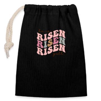 He is risen - Closable cotton gift bag (14x20cm) - black - Front