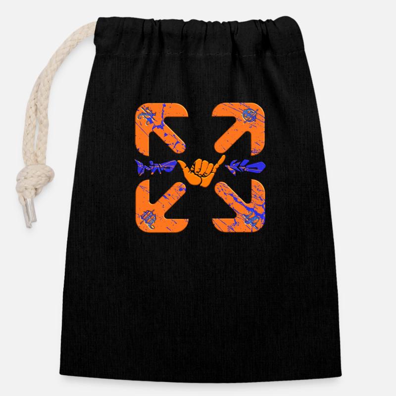 Wind Child - Closable cotton gift bag (14x20cm) - black