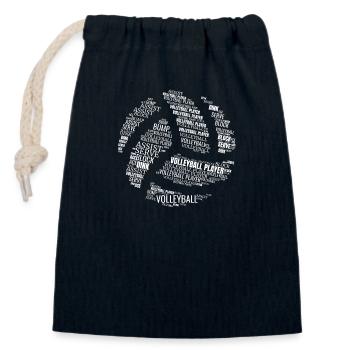 VOLLEYBALL Wörter Geschenk - Verschließbarer Geschenkbeutel aus Baumwolle (14x20cm) - Navy - Vorne