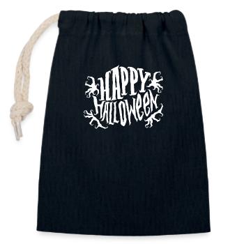 Happy Halloween Kostüm Spruch Geschenk Lettering - Verschließbarer Geschenkbeutel aus Baumwolle (14x20cm) - Navy - Vorne
