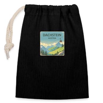 Dachstein - Verschließbarer Geschenkbeutel aus Baumwolle (14x20cm) - Schwarz - Vorne
