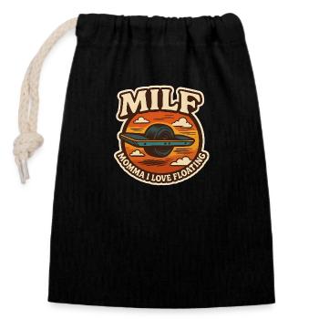 Momma I Love Floating (Onewheel Retro Stick - Closable cotton gift bag (14x20cm) - black - Front
