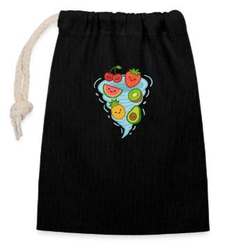 Fruit Mix - Closable cotton gift bag (14x20cm) - black - Front