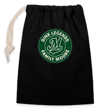 Dink Legends Family Moore Pickleball Team Retro - Closable cotton gift bag (14x20cm) - black - Front