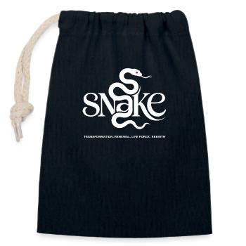 Snake Power Animal – Transformation & Energy - Closable cotton gift bag (14x20cm) - navy - Front