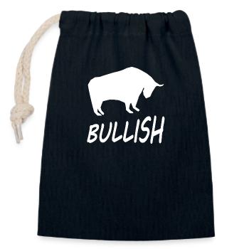 Stocks and money - Closable cotton gift bag (14x20cm) - navy - Front