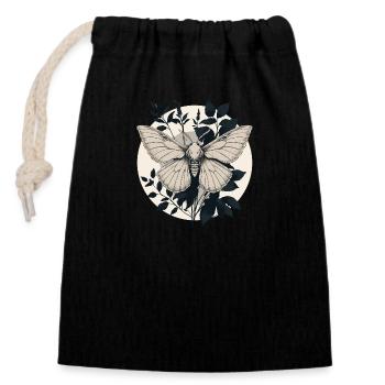 Mystic Moth - Closable cotton gift bag (14x20cm) - black - Front