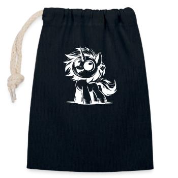 Unicorn fantasy character with cute cartoon charm - Closable cotton gift bag (14x20cm) - navy - Front