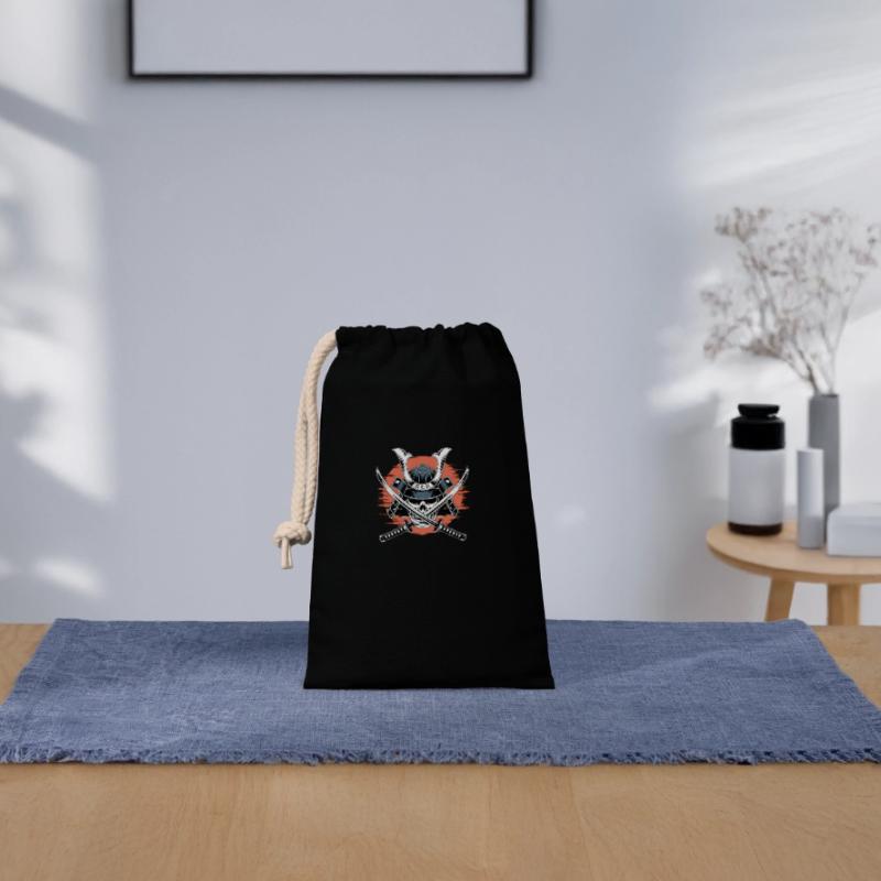 Japanischer Samurai-Krieger Verschließbarer Geschenkbeutel aus Baumwolle (14x20cm)
