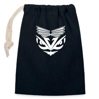 Abstract Aigles White - Closable cotton gift bag (14x20cm) - navy - Front
