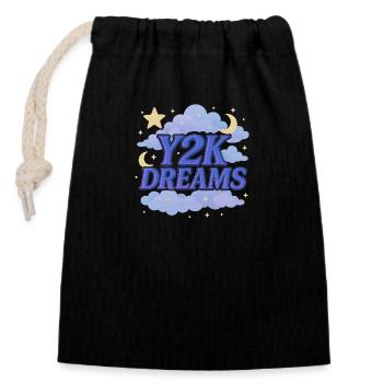Nuages de mode Y2k - Sac cadeau en coton avec cordon (14 x 20 cm) - noir - Devant