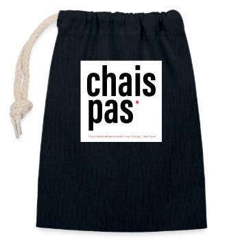 CHAIS PAS / DUNNO - Closable cotton gift bag (14x20cm) - navy - Front