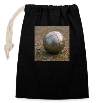 Sport - Boule - Sac cadeau en coton avec cordon (14 x 20 cm) - noir - Devant