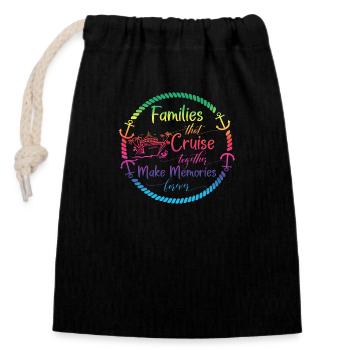 Family Cruise Memory Maker Design - Closable cotton gift bag (14x20cm) - black - Front