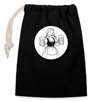 Bier mädchen - Closable cotton gift bag (14x20cm) - black - Front
