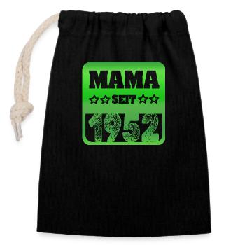 Mother 1952 - Closable cotton gift bag (14x20cm) - black - Front
