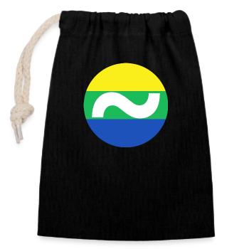 Wave Flag | ~NU relations | Vector - Closable cotton gift bag (14x20cm) - black - Front