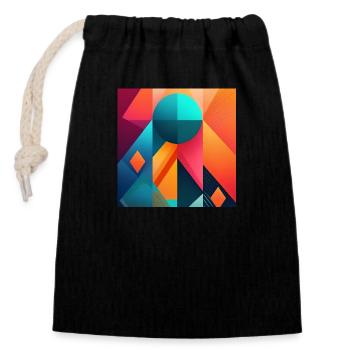 Artistic Geometric Patterns: Bold Modern Design - Closable cotton gift bag (14x20cm) - black - Front