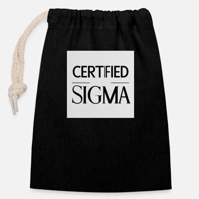 Certified Sigma - Closable cotton gift bag (14x20cm) - black