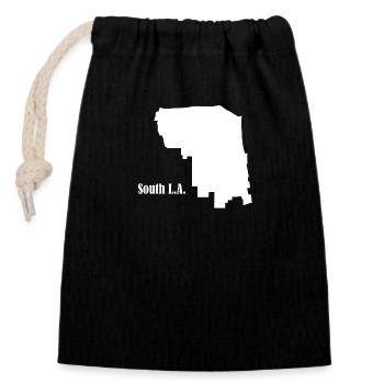 Sud de L.A. blanc - Sac cadeau en coton avec cordon (14 x 20 cm) - noir - Devant