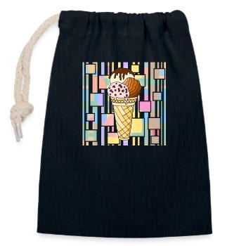 Eis - Verschließbarer Geschenkbeutel aus Baumwolle (14x20cm) - Navy - Vorne