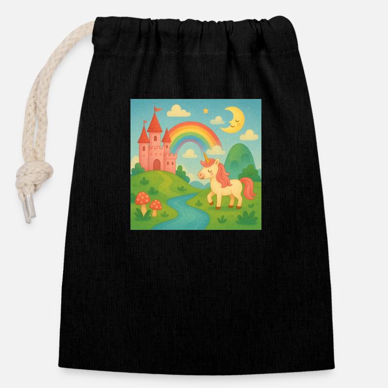 Imagination - Closable cotton gift bag (14x20cm) - black