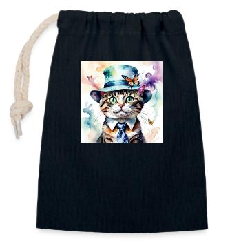 Monsieur Hercule - Closable cotton gift bag (14x20cm) - navy - Front
