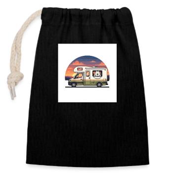 Découvrez notre chemise Camperliebe 50+ de haute qualité - Sac cadeau en coton avec cordon (14 x 20 cm) - noir - Devant