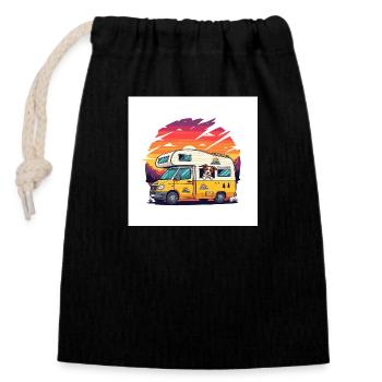 Découvrez notre chemise Camperliebe 50+ de haute qualité - Sac cadeau en coton avec cordon (14 x 20 cm) - noir - Devant