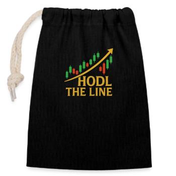 HODL The Line - Crypto Trading Chart - Verschließbarer Geschenkbeutel aus Baumwolle (14x20cm) - Schwarz - Vorne