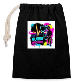 Nurse Lieblingsshirt - Verschließbarer Geschenkbeutel aus Baumwolle (14x20cm) - Schwarz - Vorne
