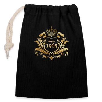 60e anniversaire Semper Verum - Création 08/1965 - Sac cadeau en coton avec cordon (14 x 20 cm) - noir - Devant
