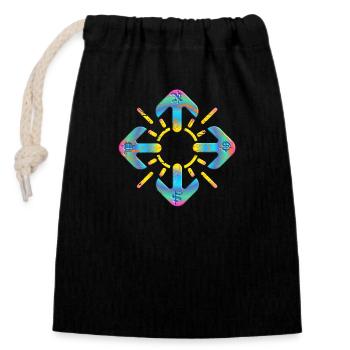 Compass - Closable cotton gift bag (14x20cm) - black - Front