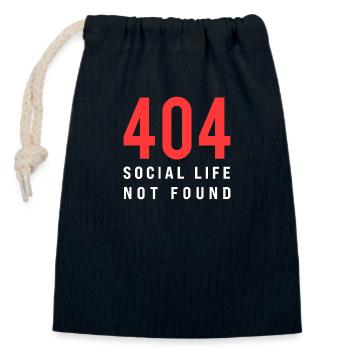 404 Soziales Leben nicht gefunden – Lustiger introvertierter Irrtum - Verschließbarer Geschenkbeutel aus Baumwolle (14x20cm) - Navy - Vorne