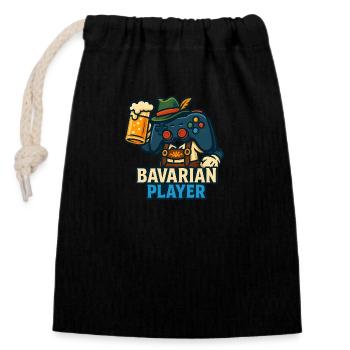 bavarian player - Verschließbarer Geschenkbeutel aus Baumwolle (14x20cm) - Schwarz - Vorne