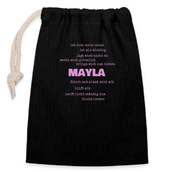 Mayla as Proverbs - Closable cotton gift bag (14x20cm) - black - Front