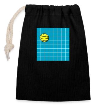 Water polo - Closable cotton gift bag (14x20cm) - black - Front