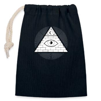 Illuminati Geheimbund Freimaurer Auge Geschenk - Verschließbarer Geschenkbeutel aus Baumwolle (14x20cm) - Navy - Vorne