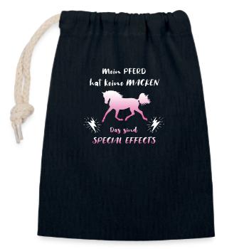 Pferd Spruch Lustig Reiten Reiterferien Geschenk - Verschließbarer Geschenkbeutel aus Baumwolle (14x20cm) - Navy - Vorne