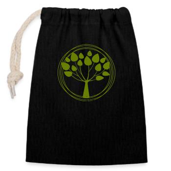 arbre de la vie - Sac cadeau en coton avec cordon (14 x 20 cm) - noir - Devant