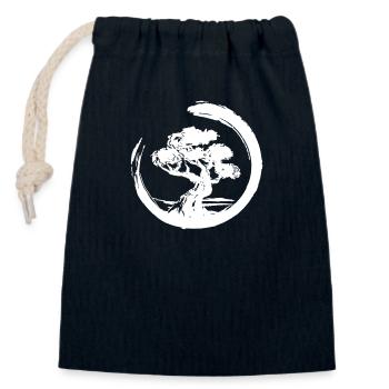 Horizont mit vintage Bonsai - Verschließbarer Geschenkbeutel aus Baumwolle (14x20cm) - Navy - Vorne